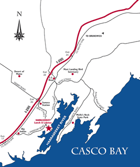 Directions to Harraseeket Lunch and Lobster Company | Lunch counter and lobster pound | South Freeport Maine Harbor